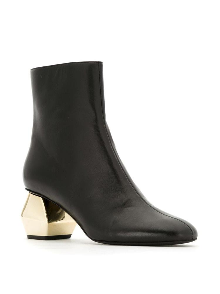 Black Women's Armani Emporio Ornamental Heeled Boots | PB6RBVS