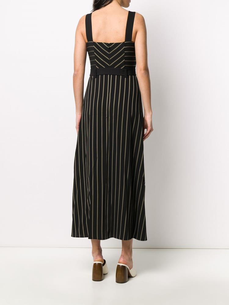 Black Women's Armani Emporio Pinstriped Print Dress | G02J4DU