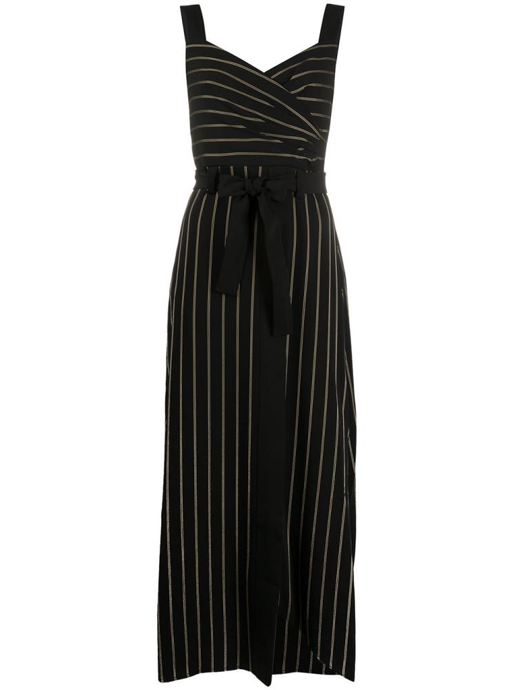 Black Women\'s Armani Emporio Pinstriped Print Dress | G02J4DU