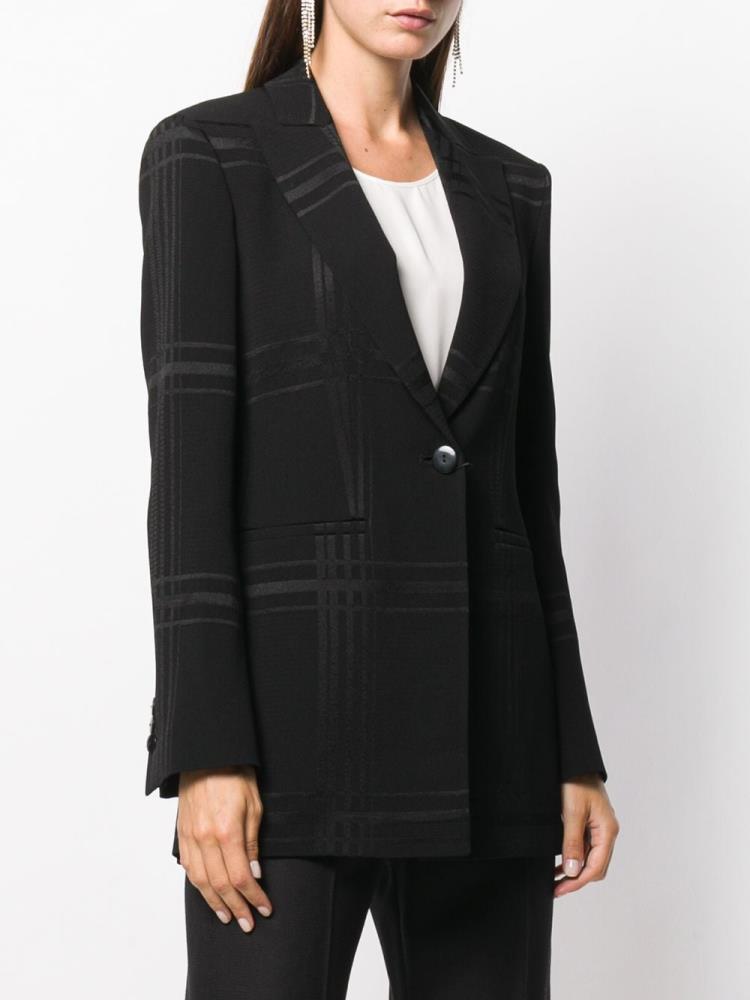 Black Women's Armani Emporio Plaid Fitted Jackets | ZOKQV14