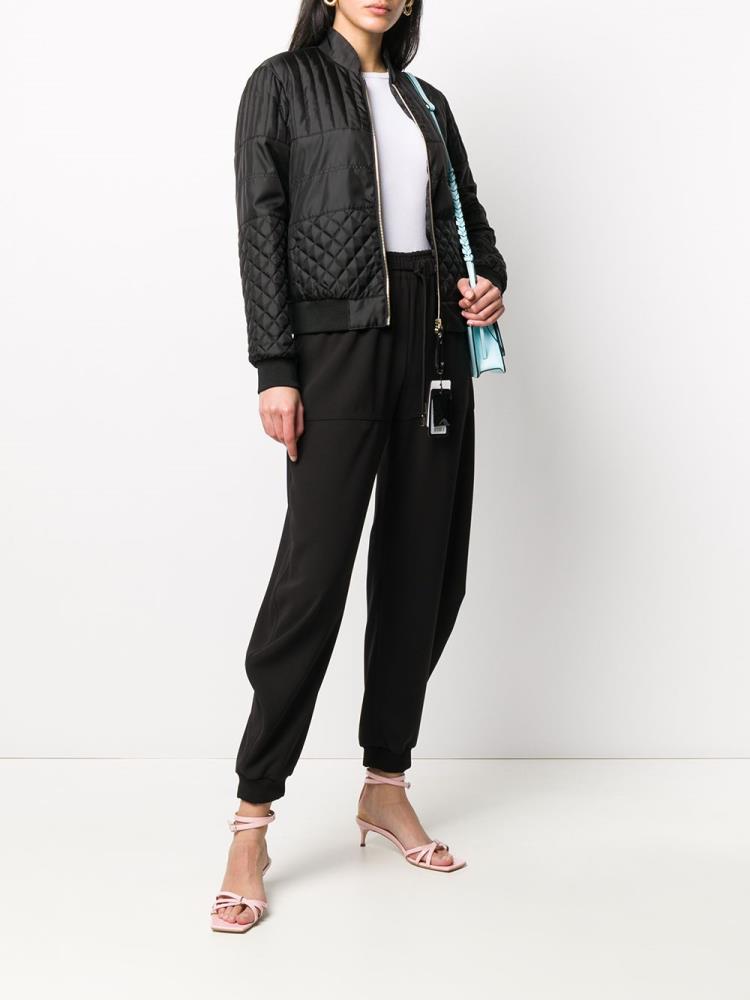 Black Women's Armani Emporio Quilted Bomber Jacket | 78CDMS0