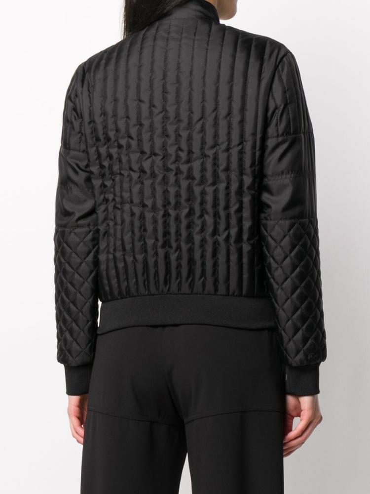 Black Women's Armani Emporio Quilted Bomber Jacket | 78CDMS0