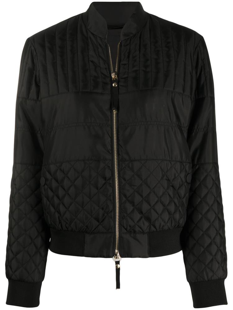 Black Women\'s Armani Emporio Quilted Bomber Jacket | 78CDMS0