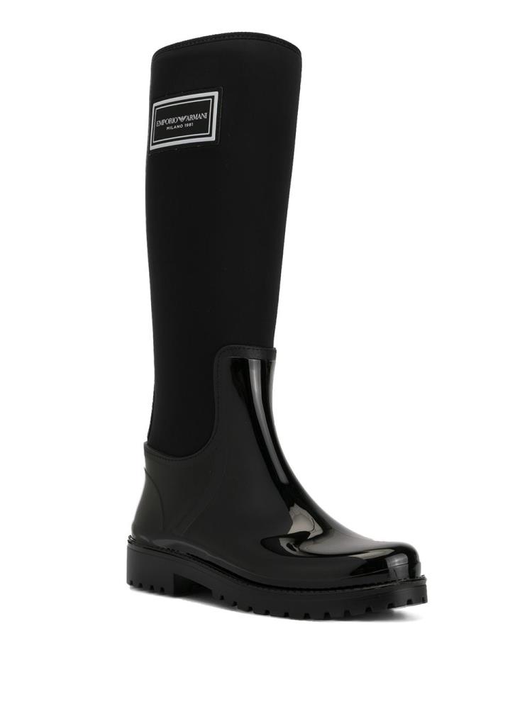 Black Women's Armani Emporio Side Logo Boots | DKS50MZ