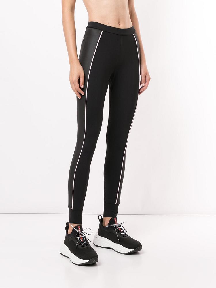 Black Women's Armani Emporio Side Band Leggings | JKKMTVR