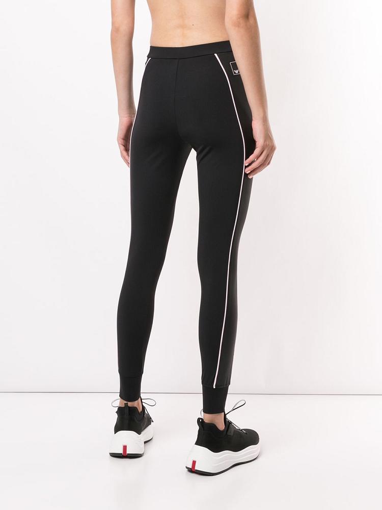 Black Women's Armani Emporio Side Band Leggings | JKKMTVR