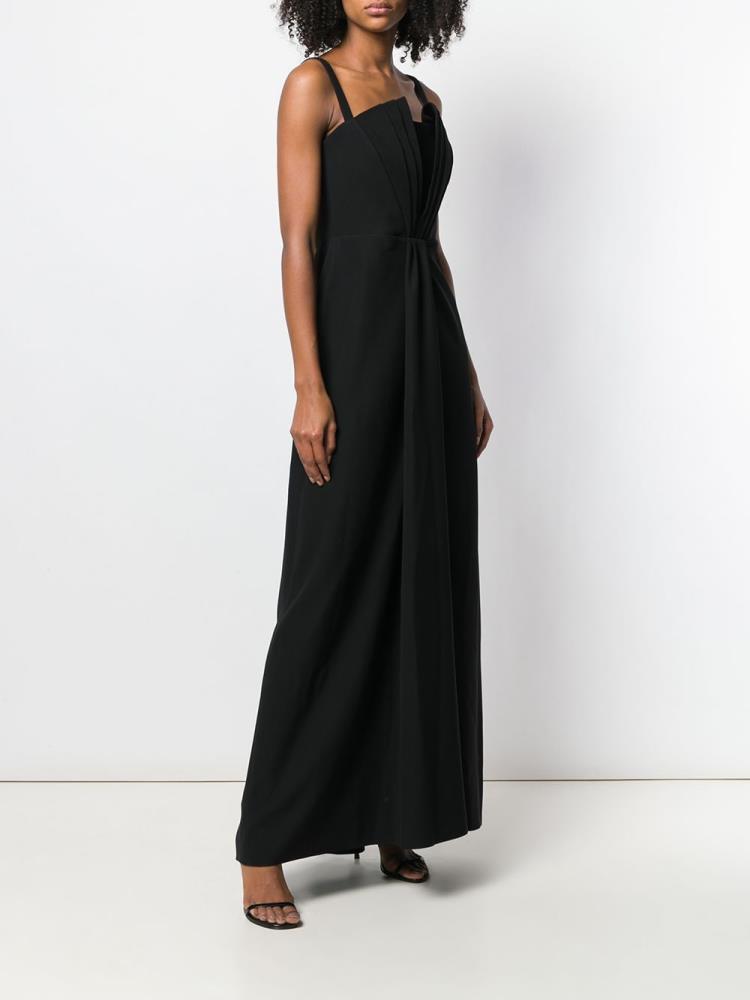 Black Women's Armani Emporio Stiff Lined Bodice Gown Dress | ZD55Q2V