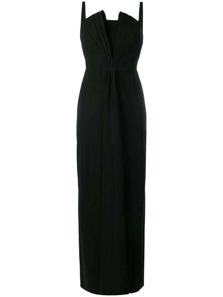 Black Women\'s Armani Emporio Stiff Lined Bodice Gown Dress | ZD55Q2V