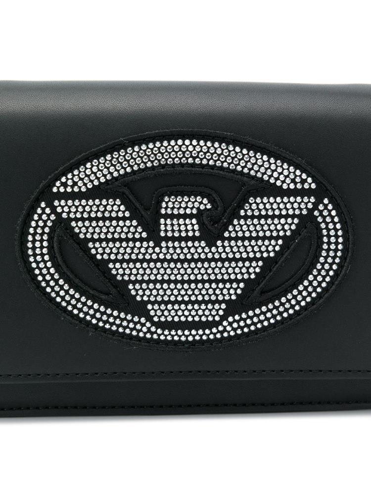 Black Women's Armani Emporio Studded Logo Crossbody Bags | 2QG51GF