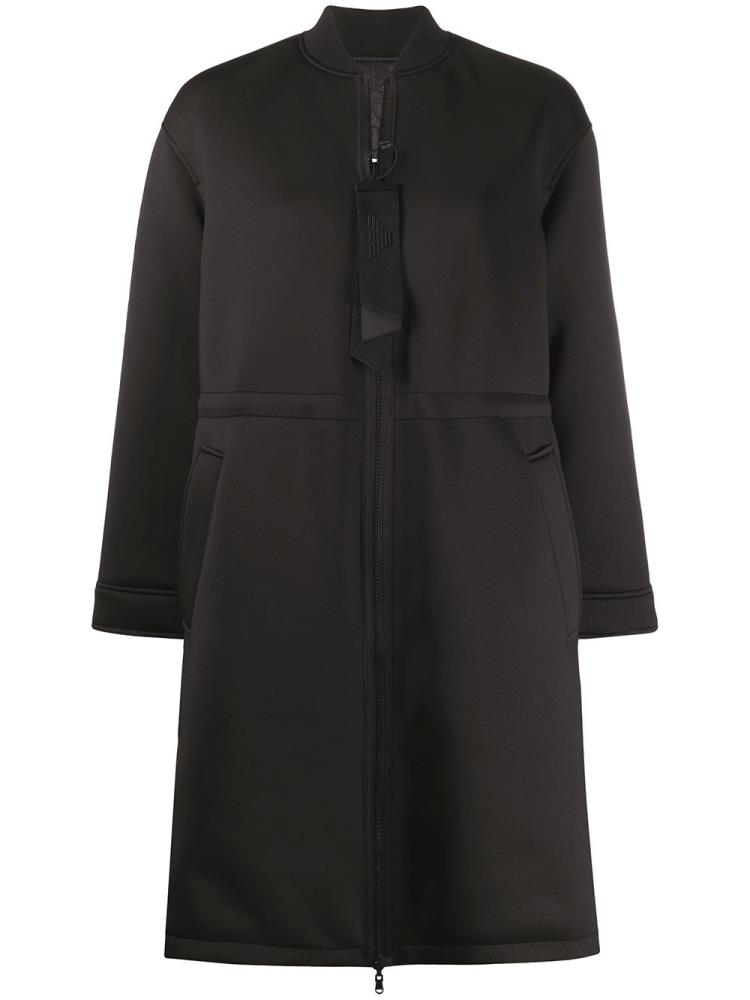 Black Women\'s Armani Emporio Zipped Midi Coats | 4YV6U19