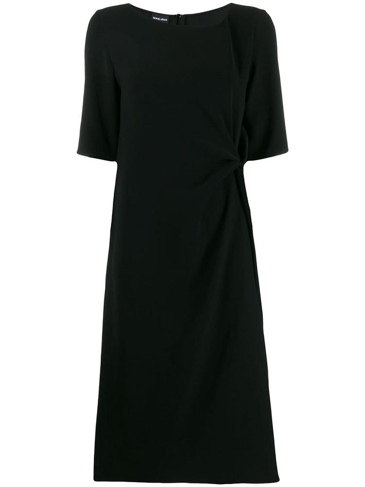 Black Women\'s Giorgio Armani Draped Detail Dress | 0BN2Y1U