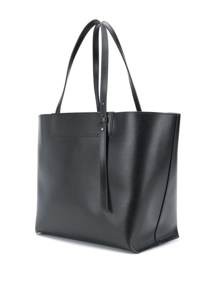 Black Women's Giorgio Armani Embossed Logo Tote Bags | QLSDDIP