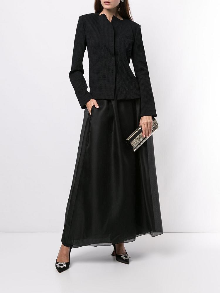 Black Women's Giorgio Armani Flared Style Skirts | 83DW20I