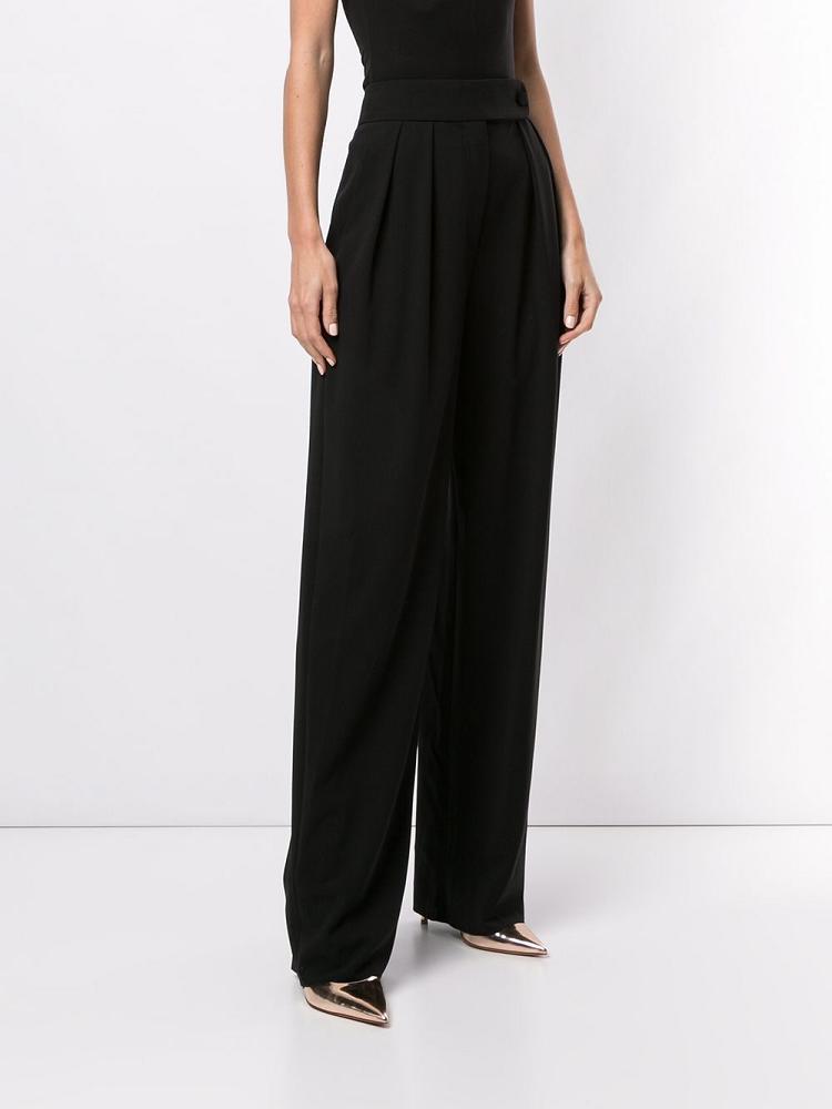 Black Women's Giorgio Armani High Waisted Pleated Pants | HO41UNF