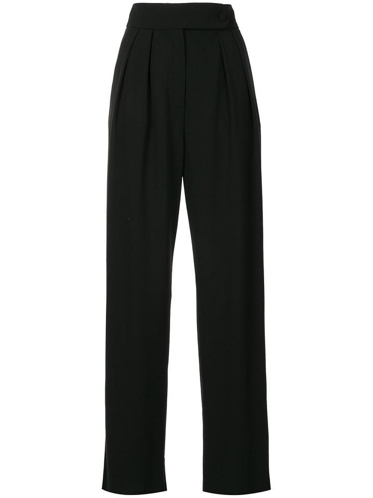 Black Women\'s Giorgio Armani High Waisted Pleated Pants | HO41UNF