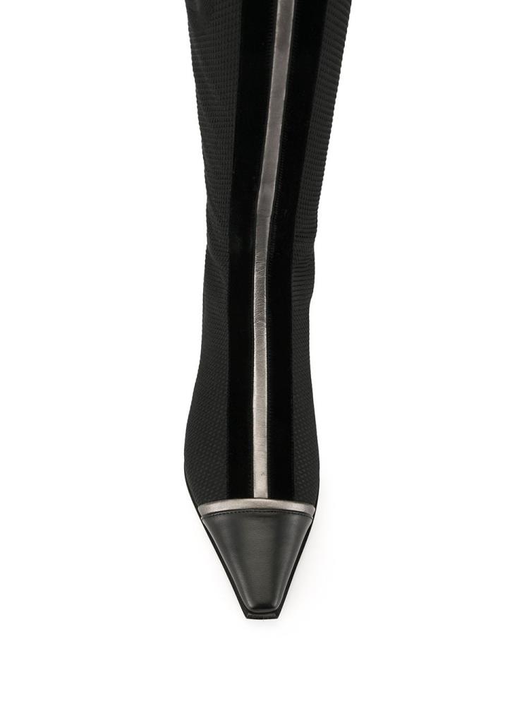 Black Women's Giorgio Armani Knee Length Boots | OBABJBW