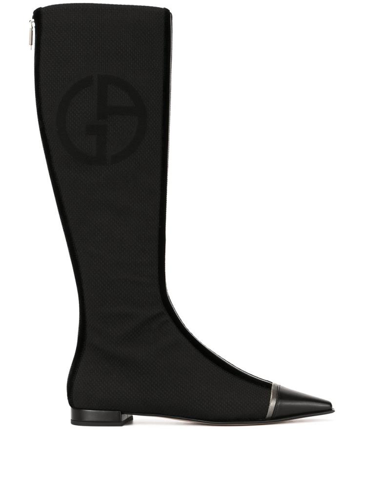 Black Women\'s Giorgio Armani Knee Length Boots | OBABJBW