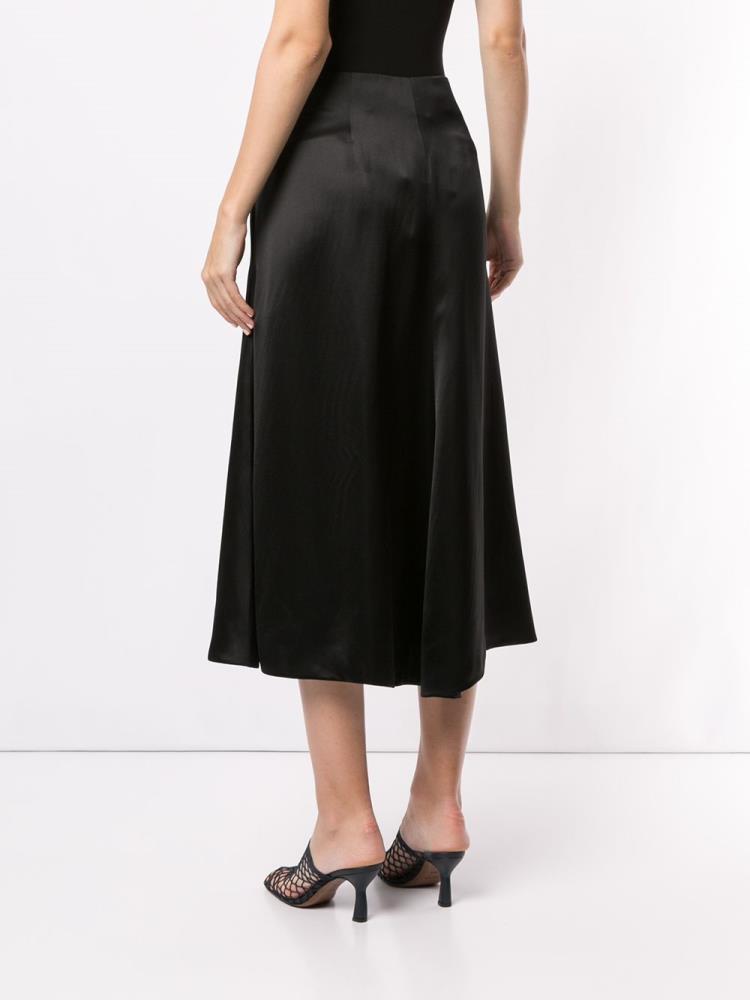 Black Women's Giorgio Armani Satin Midi Skirts | B2141KG