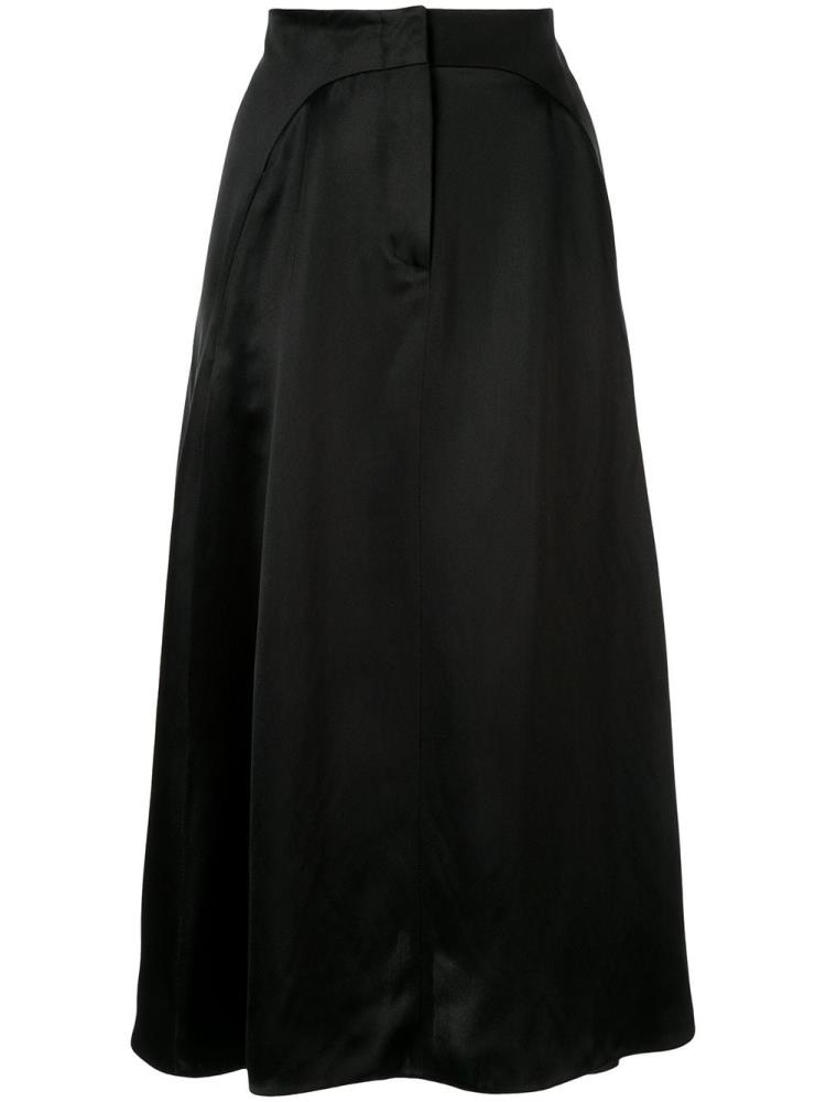 Black Women\'s Giorgio Armani Satin Midi Skirts | B2141KG