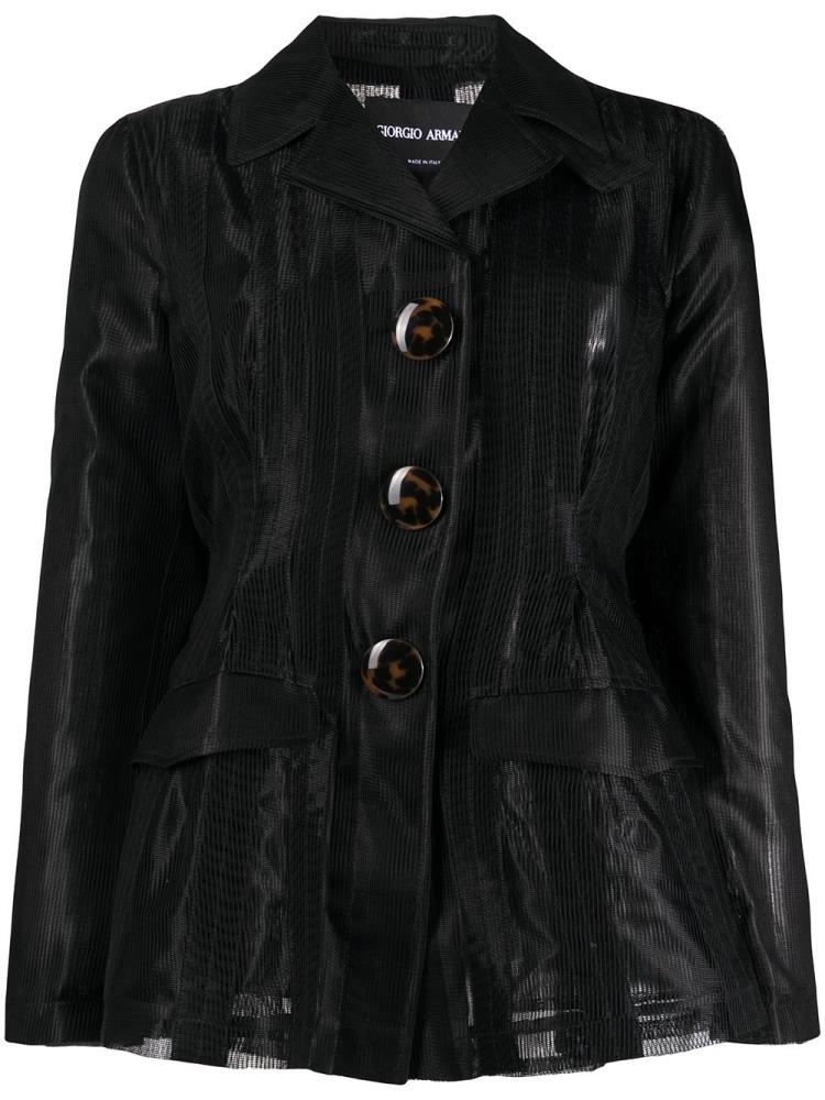 Black Women\'s Giorgio Armani Transparent Fitted Jackets | ZGJ7NLI