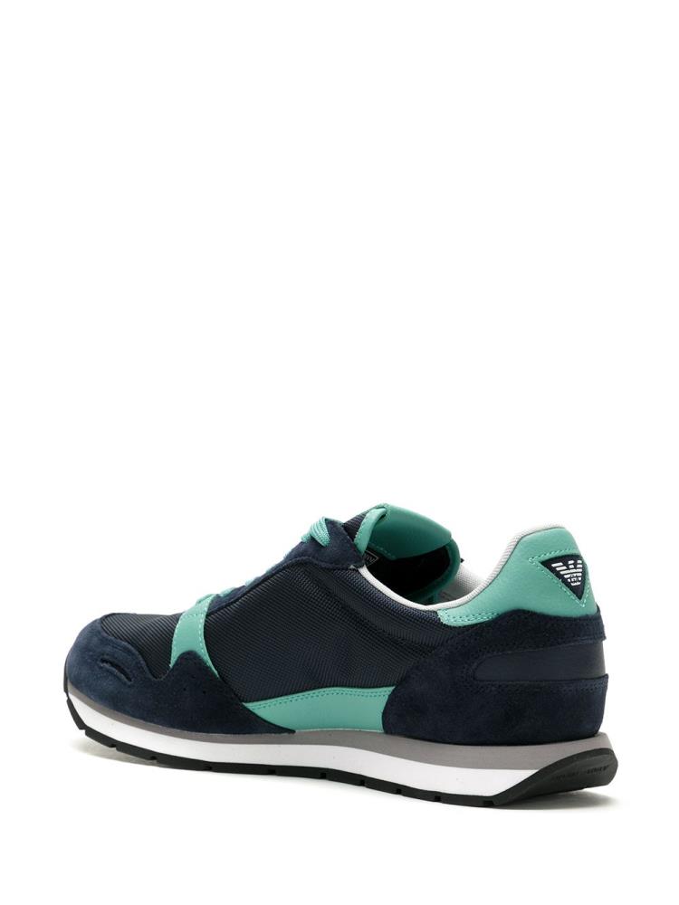 Blue / Green Men's Armani Emporio Side Logo Sneakers | QC3M2H0