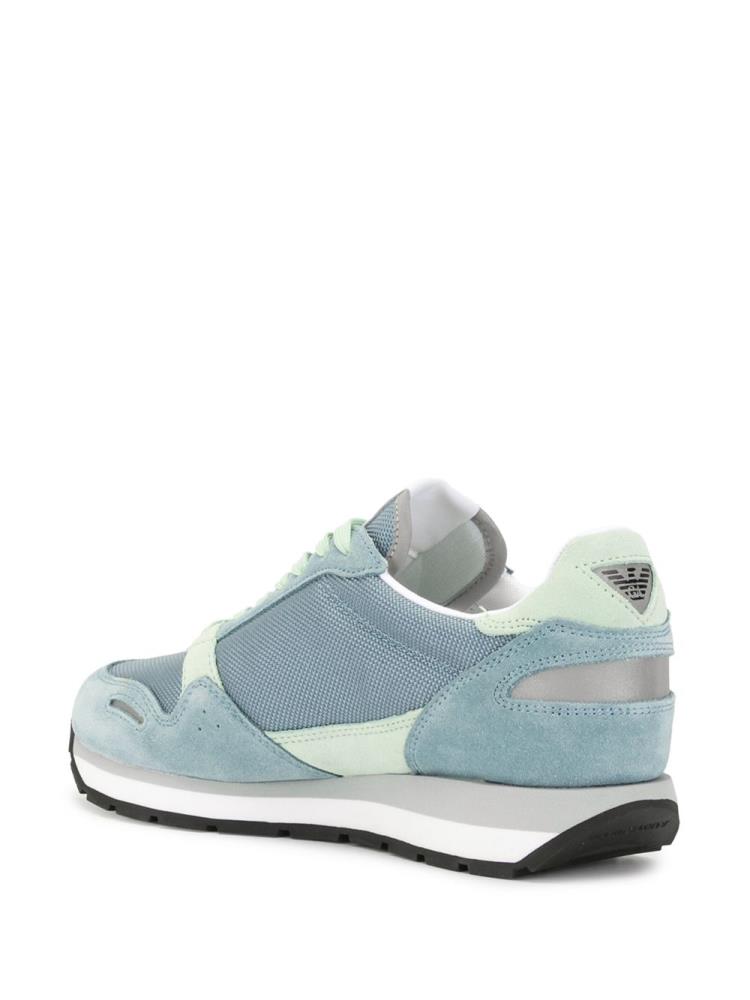 Blue / Green Women's Armani Emporio Low Top Logo Sneakers | DZ5POSZ