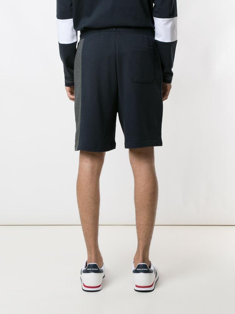 Blue / Grey Men's Armani Exchange Colour Block Fleece Bermuda Shorts Shorts | QNQDUEI