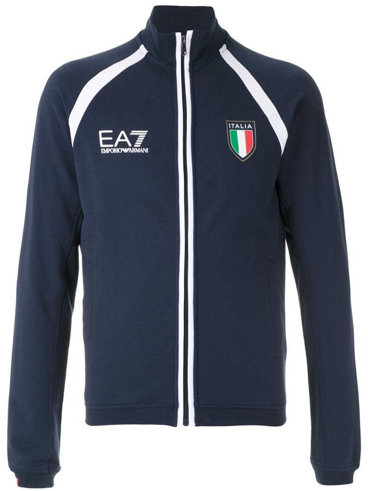 Blue Men\'s Ea7 Emporio Armani Chest Logo Jackets | VJVJUUL