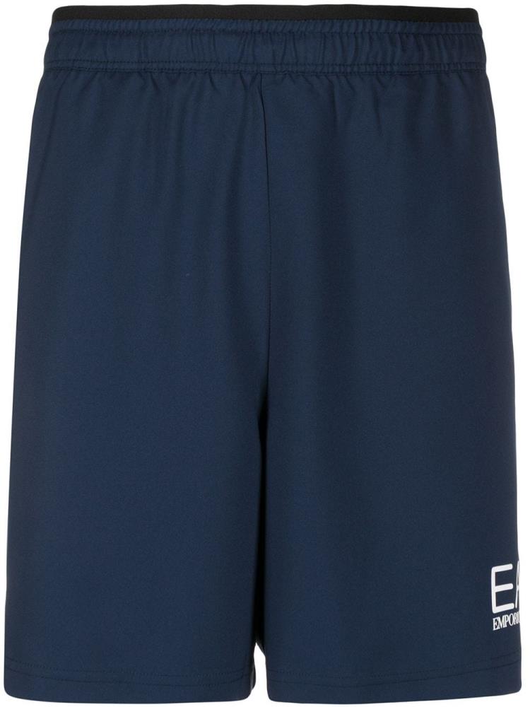 Blue Men\'s Ea7 Emporio Armani Elasticated Logo Shorts | ZJZ7UE0