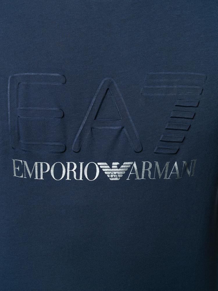 Blue Men's Ea7 Emporio Armani Logo Print T Shirts | 61DBHCM