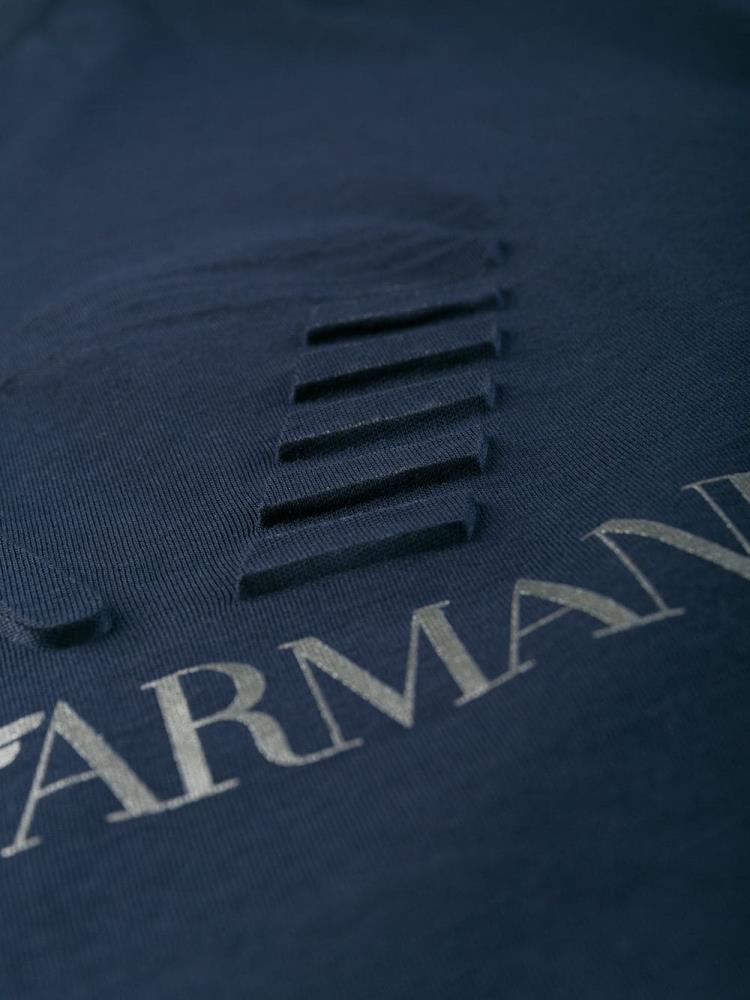 Blue Men's Ea7 Emporio Armani Logo Print T Shirts | 61DBHCM