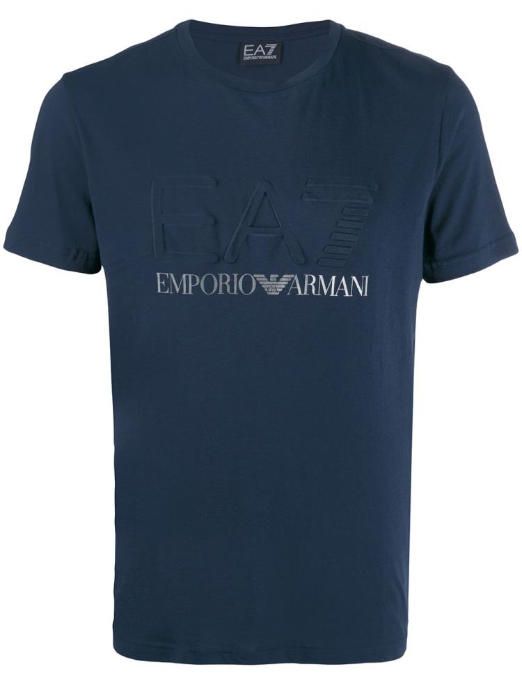 Blue Men\'s Ea7 Emporio Armani Logo Print T Shirts | 61DBHCM