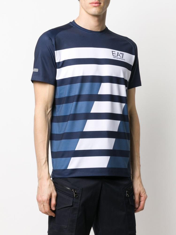 Blue Men's Ea7 Emporio Armani Logo Print Tennis T Shirts | TB1LPP3