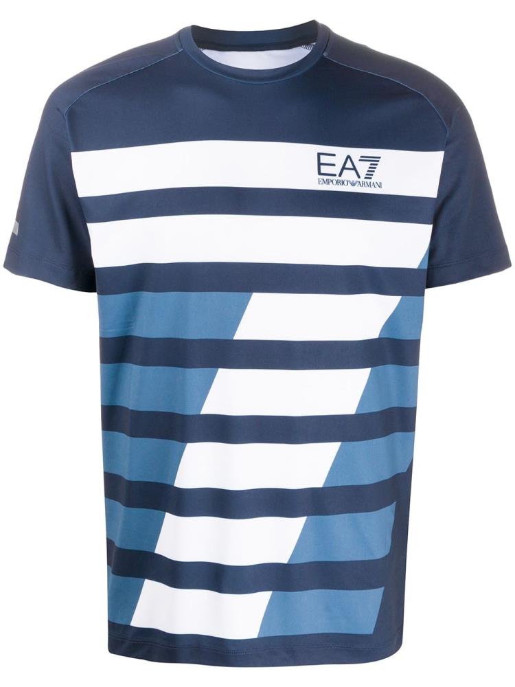 Blue Men\'s Ea7 Emporio Armani Logo Print Tennis T Shirts | TB1LPP3