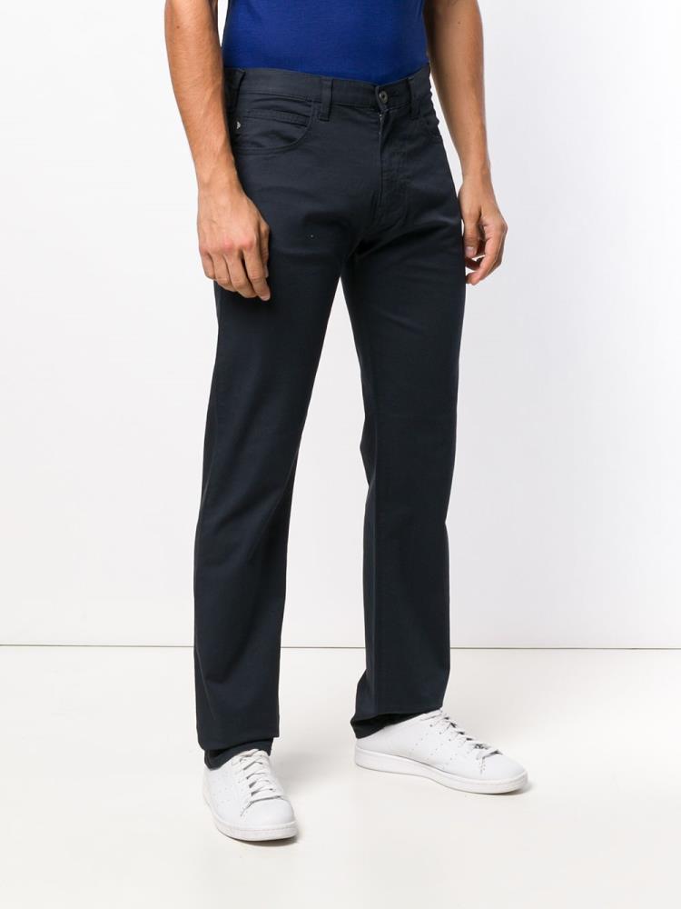 Blue Men's Armani Emporio Classic Slim Fit Pants | XH3BA9X