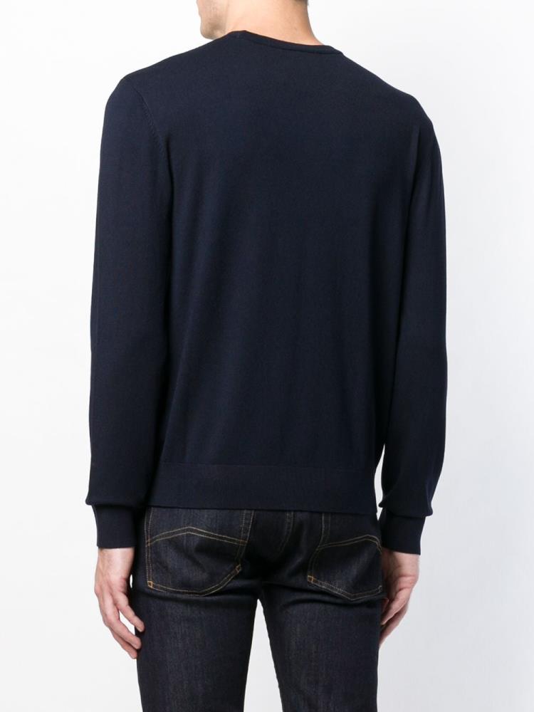 Blue Men's Armani Emporio Crew Neck Sweatshirts | T14UVB3