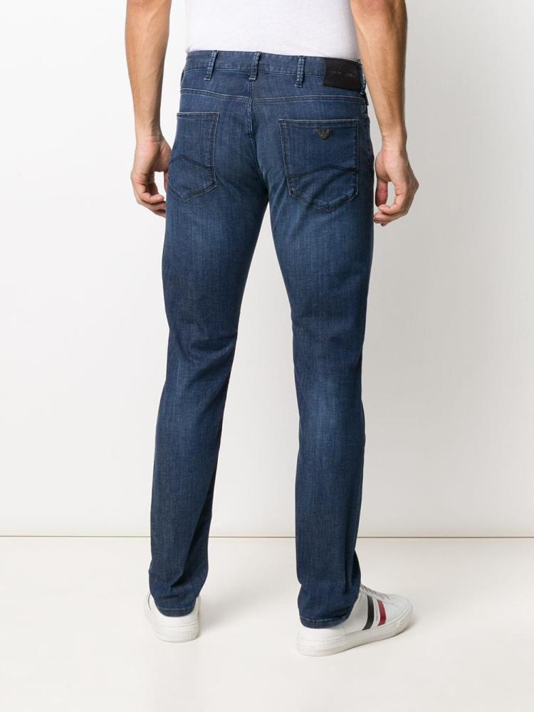 Blue Men's Armani Emporio Denim Low Rise Jeans | LUYQ200