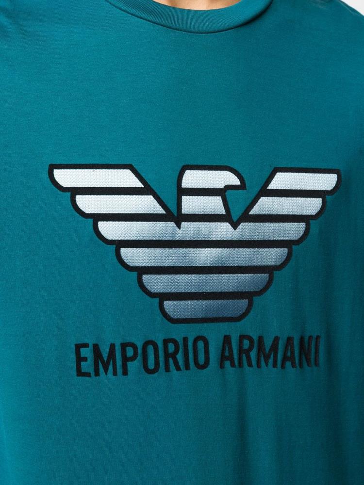 Blue Men's Armani Emporio Eagle Logo T Shirts | C2PX9OQ