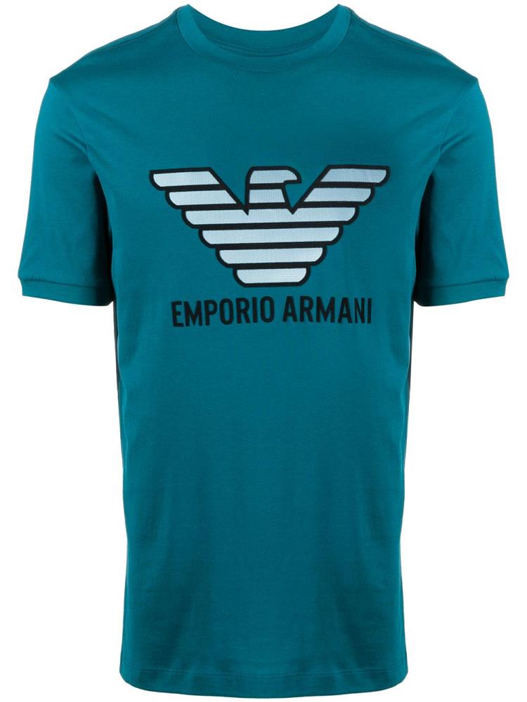 Blue Men\'s Armani Emporio Eagle Logo T Shirts | C2PX9OQ