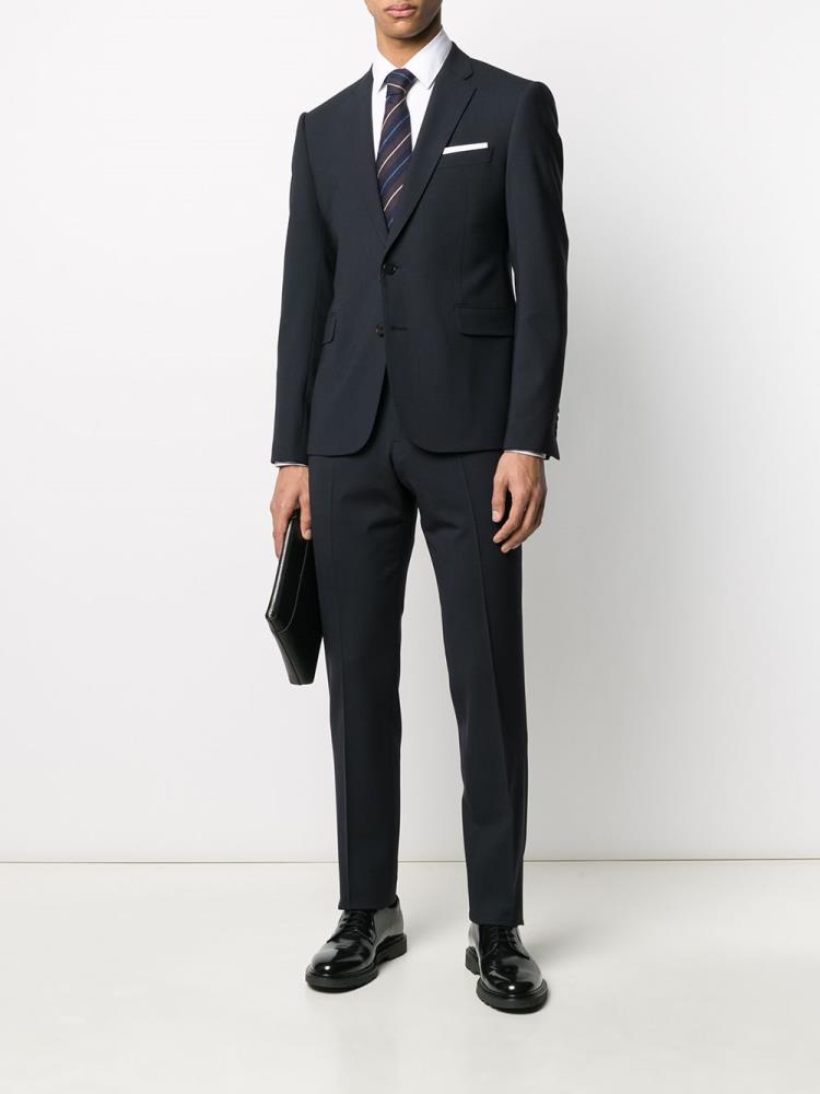 Blue Men's Armani Emporio Fitted Two Piece Suits | R9JAF7Z