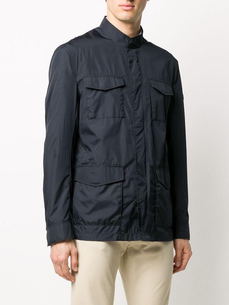 Blue Men's Armani Emporio Flap Pocket Jackets | T8QUNFV