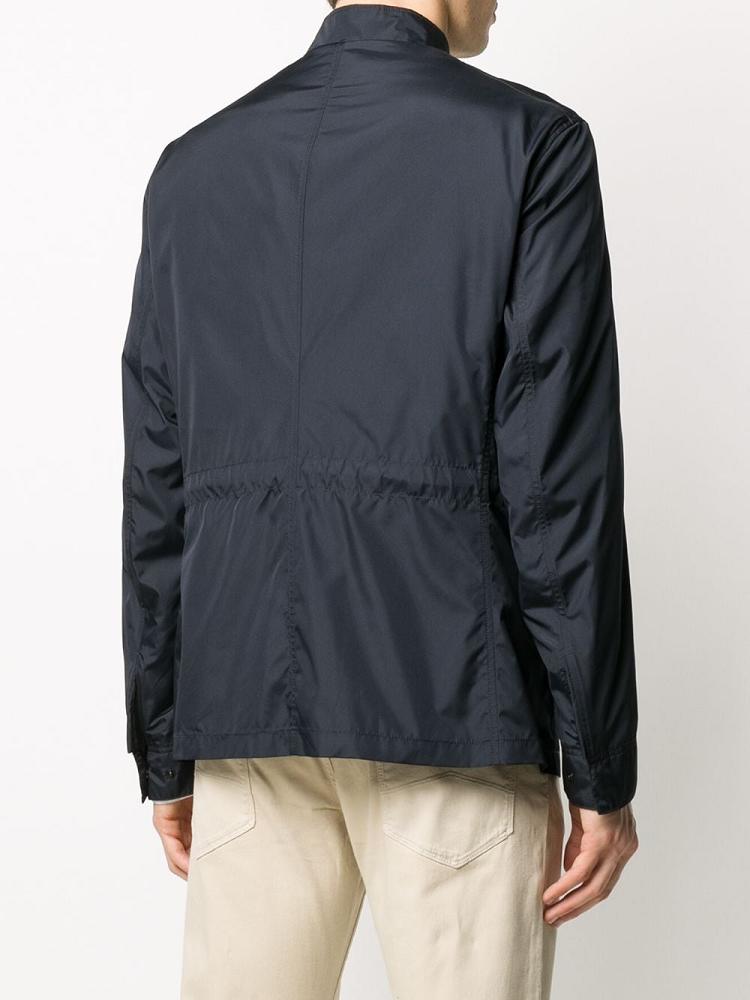 Blue Men's Armani Emporio Flap Pocket Jackets | T8QUNFV