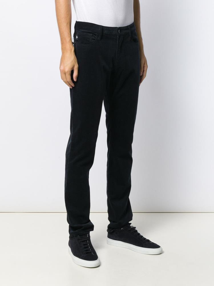 Blue Men's Armani Emporio Flared Mid Rise Pants | HAKW6KF