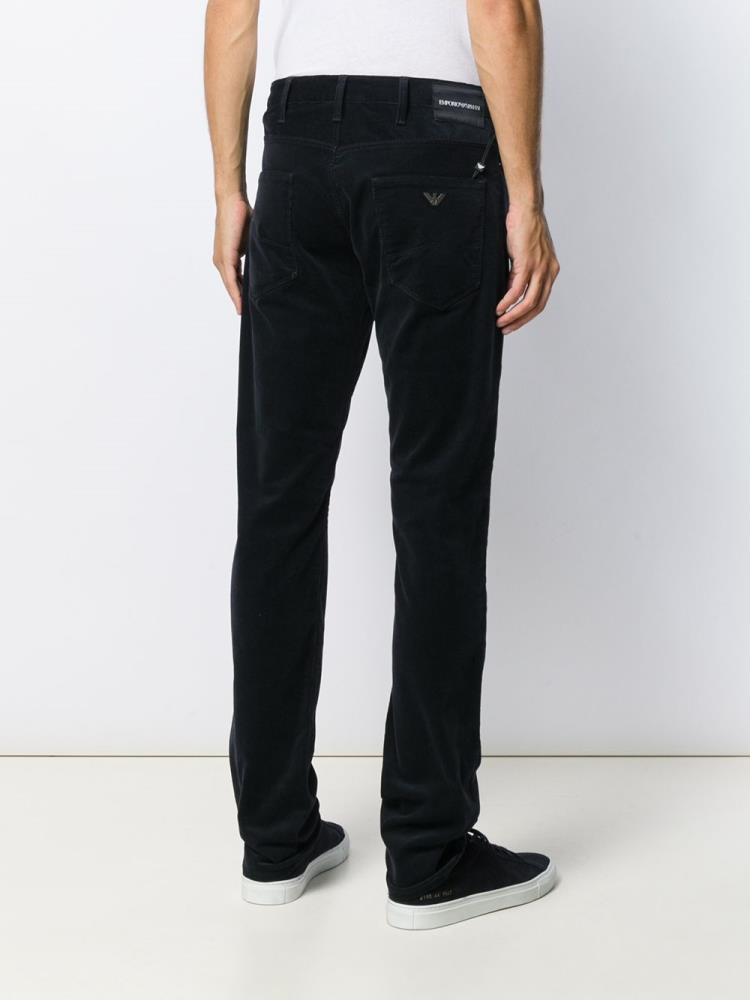 Blue Men's Armani Emporio Flared Mid Rise Pants | HAKW6KF