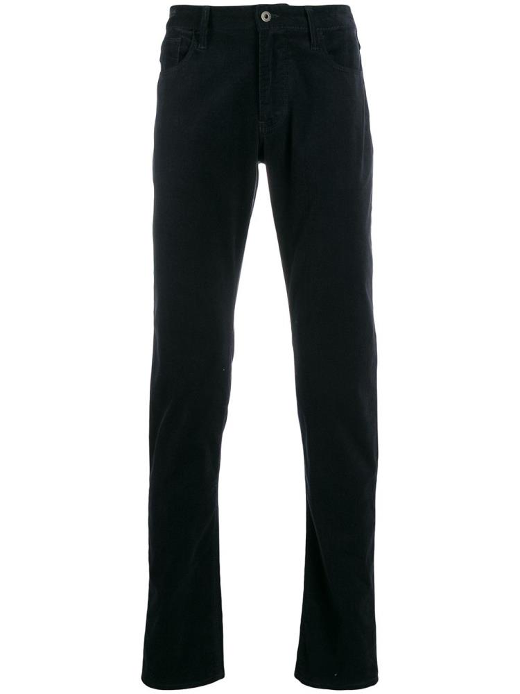 Blue Men\'s Armani Emporio Flared Mid Rise Pants | HAKW6KF