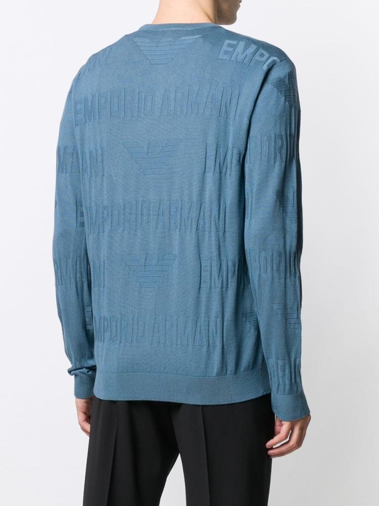 Blue Men's Armani Emporio Lightweight Sweaters | 3948WT8