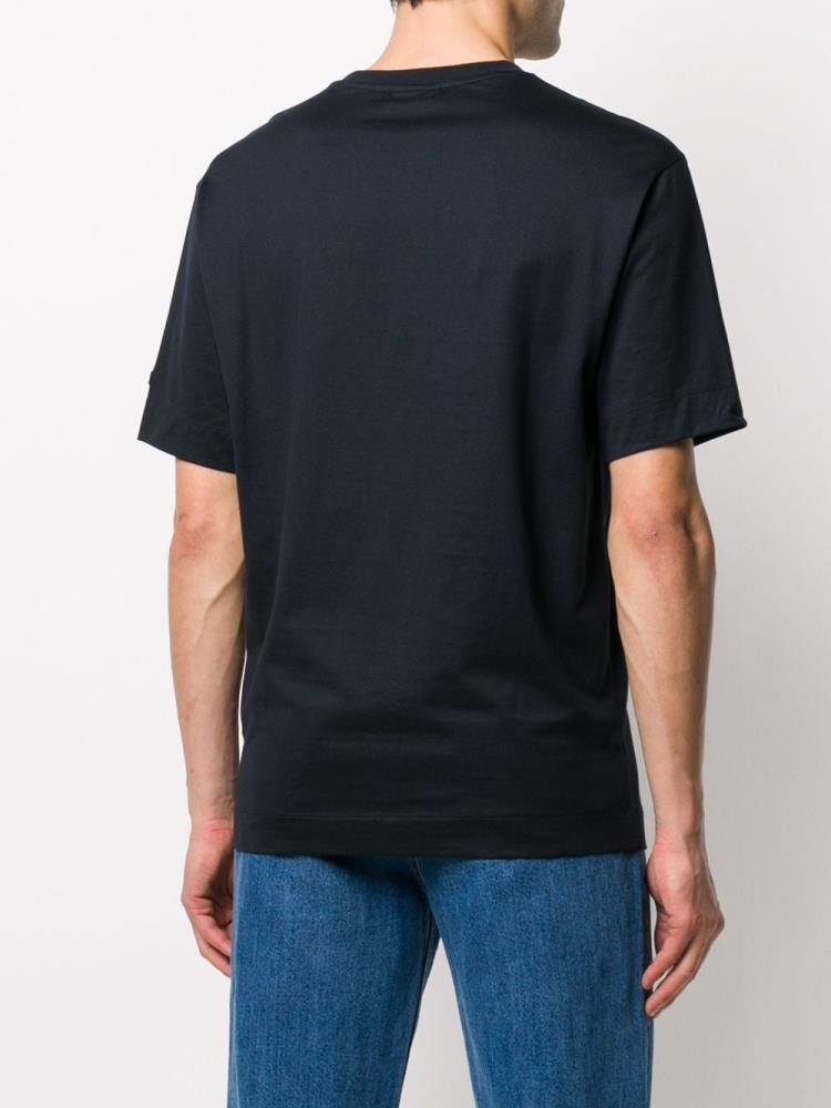 Blue Men's Armani Emporio Logo Patch Cotton T Shirts | RD25BYD