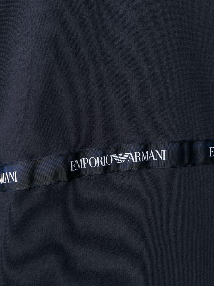 Blue Men's Armani Emporio Logo Stripe Hoodie | UN10F8R