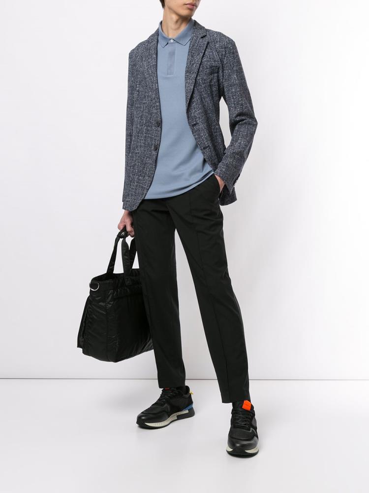 Blue Men's Armani Emporio Melange Effect Blazers | QZ1K5B8