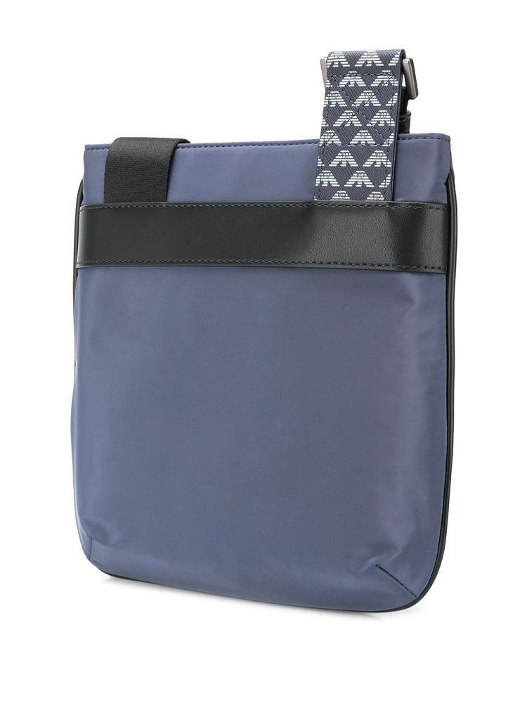 Blue Men's Armani Emporio Monogram Print Messenger Bags | CDWJFWL